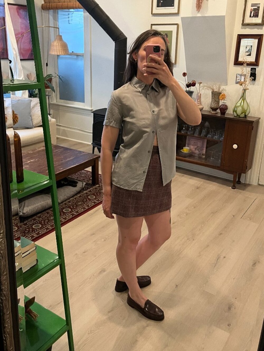 90s Silver Sheer Blouse Made in Italy